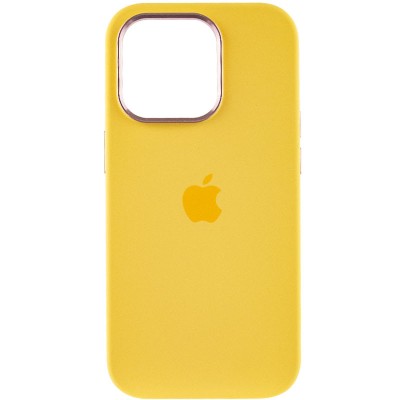 Чохол Silicone Case Metal Buttons (AA) для Apple iPhone 14 Pro (6.1") Жовтий / Sunglow