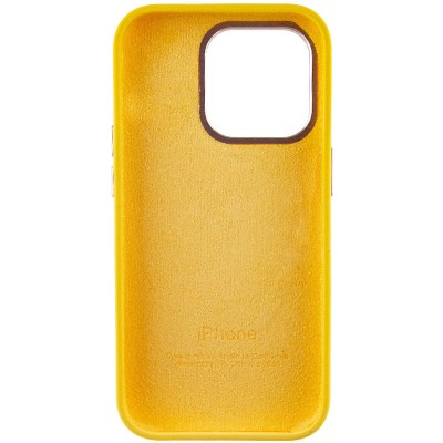 Чохол Silicone Case Metal Buttons (AA) для Apple iPhone 14 Pro (6.1") Жовтий / Sunglow