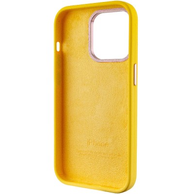 Чохол Silicone Case Metal Buttons (AA) для Apple iPhone 14 Pro (6.1") Жовтий / Sunglow