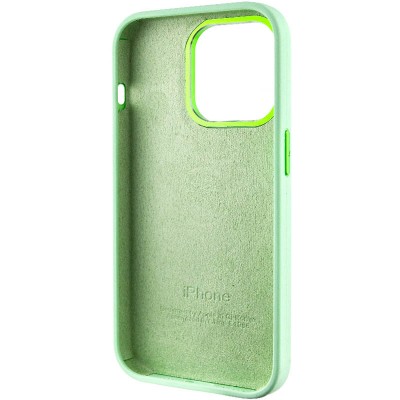 Чохол Silicone Case Metal Buttons (AA) для Apple iPhone 14 Pro (6.1") Зелений / Pistachio