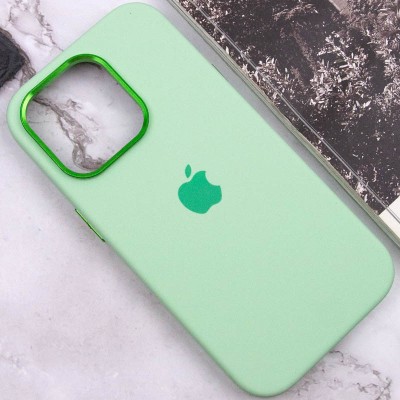 Чохол Silicone Case Metal Buttons (AA) для Apple iPhone 14 Pro (6.1") Зелений / Pistachio