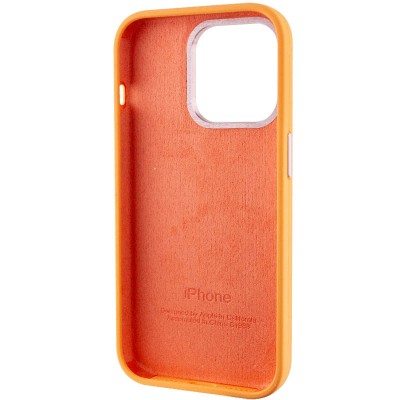 Чохол Silicone Case Metal Buttons (AA) для Apple iPhone 14 Pro (6.1") Помаранчевий / Marigold