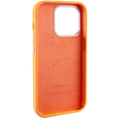 Чохол Silicone Case Metal Buttons (AA) для Apple iPhone 14 Pro (6.1") Помаранчевий / Marigold