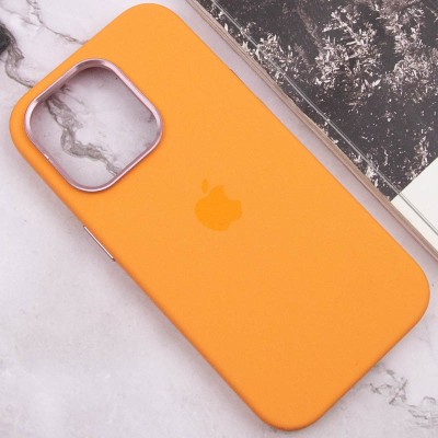 Чохол Silicone Case Metal Buttons (AA) для Apple iPhone 14 Pro (6.1") Помаранчевий / Marigold