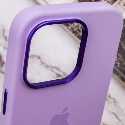 Чохол Silicone Case Metal Buttons (AA) для Apple iPhone 14 Pro Max (6.7") Бузковий / Lilac