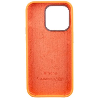 Чохол Silicone Case Metal Buttons (AA) для Apple iPhone 14 Pro Max (6.7") Помаранчевий / Marigold