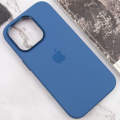 Чохол Silicone Case Metal Buttons (AA) для Apple iPhone 14 Pro Max (6.7") Синій / Blue Jay