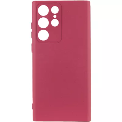 Чохол Silicone Cover Lakshmi Full Camera (A) для Samsung Galaxy S23 Ultra Бордовий / Marsala
