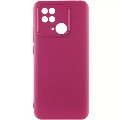 Чохол Silicone Cover Lakshmi Full Camera (A) для Xiaomi Poco C40 Бордовий / Marsala