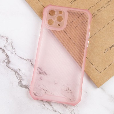 Чохол TPU Ease Carbon color series для Apple iPhone 11 Pro Max (6.5") Рожевий / Прозорий