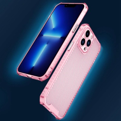 Чохол TPU Ease Carbon color series для Apple iPhone 13 Pro (6.1") Рожевий / Прозорий
