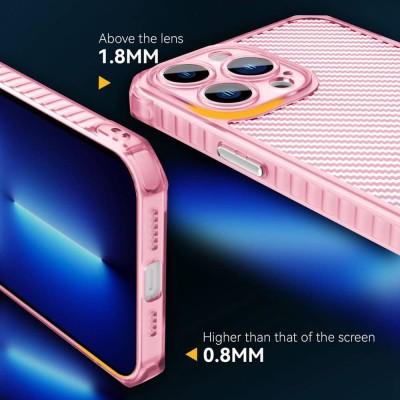 Чохол TPU Ease Carbon color series для Apple iPhone 13 Pro Max (6.7") Рожевий / Прозорий