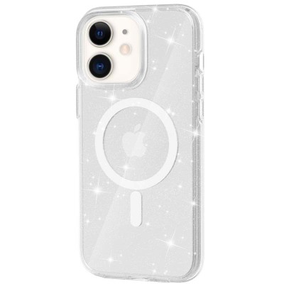Чохол TPU Galaxy Sparkle (MagFit) для Apple iPhone 11 (6.1") Clear+Glitter