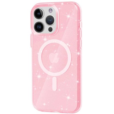 Чохол TPU Galaxy Sparkle (MagFit) для Apple iPhone 12 Pro / 12 (6.1") Pink+Glitter Чохол TPU Galaxy Sparkle (MagFit) для Apple iPhone 12 Pro / 12 (6.1") Pink+Glitter
