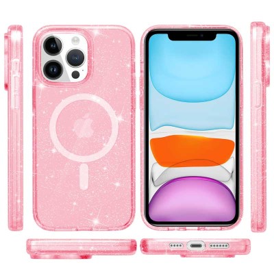 Чохол TPU Galaxy Sparkle (MagFit) для Apple iPhone 12 Pro / 12 (6.1") Pink+Glitter Чохол TPU Galaxy Sparkle (MagFit) для Apple iPhone 12 Pro / 12 (6.1") Pink+Glitter