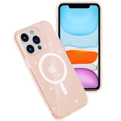 Чохол TPU Galaxy Sparkle (MagFit) для Apple iPhone 12 Pro Max (6.7") Gold+Glitter Чохол TPU Galaxy Sparkle (MagFit) для Apple iPhone 12 Pro Max (6.7") Gold+Glitter