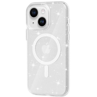 Чохол TPU Galaxy Sparkle (MagFit) для Apple iPhone 15 Plus (6.7") Clear+Glitter Чохол TPU Galaxy Sparkle (MagFit) для Apple iPhone 15 Plus (6.7") Clear+Glitter