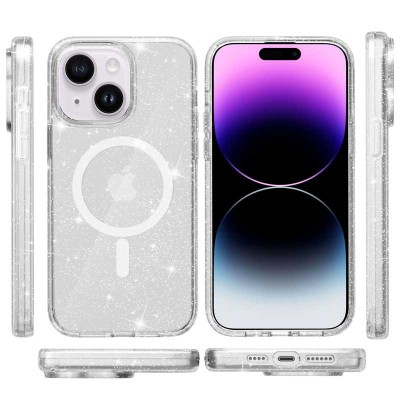 Чохол TPU Galaxy Sparkle (MagFit) для Apple iPhone 15 Plus (6.7") Clear+Glitter Чохол TPU Galaxy Sparkle (MagFit) для Apple iPhone 15 Plus (6.7") Clear+Glitter