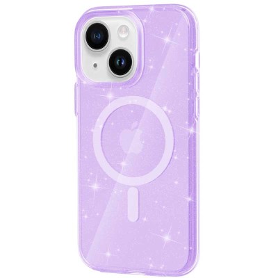 Чохол TPU Galaxy Sparkle (MagFit) для Apple iPhone 15 Plus (6.7") Purple+Glitter Чохол TPU Galaxy Sparkle (MagFit) для Apple iPhone 15 Plus (6.7") Purple+Glitter