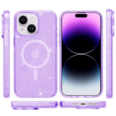 Чохол TPU Galaxy Sparkle (MagFit) для Apple iPhone 15 Plus (6.7") Purple+Glitter Чохол TPU Galaxy Sparkle (MagFit) для Apple iPhone 15 Plus (6.7") Purple+Glitter