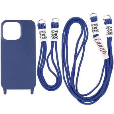 Чохол TPU two straps California для Apple iPhone 13 Pro Max (6.7") Темно-синій / Midnight blue Чохол TPU two straps California для Apple iPhone 13 Pro Max (6.7") Темно-синій / Midnight blue