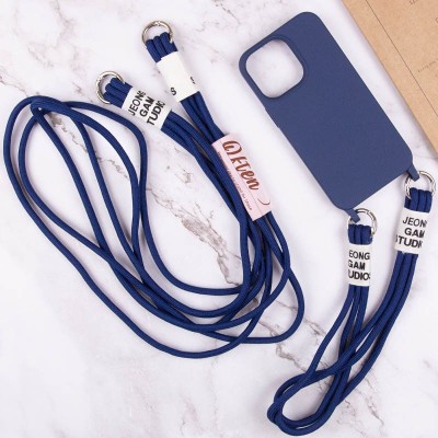 Чохол TPU two straps California для Apple iPhone 13 Pro Max (6.7") Темно-синій / Midnight blue Чохол TPU two straps California для Apple iPhone 13 Pro Max (6.7") Темно-синій / Midnight blue