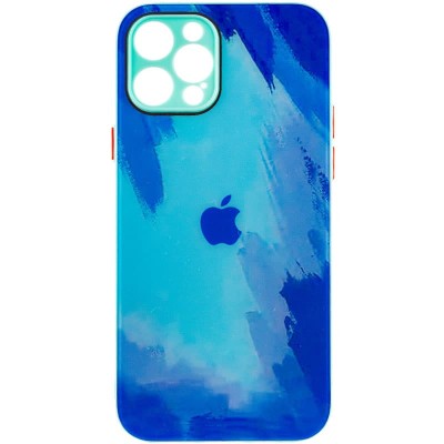 Чохол TPU+Glass Impasto abstract для Apple iPhone 12 Pro Max (6.7") Blue