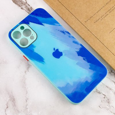 Чохол TPU+Glass Impasto abstract для Apple iPhone 12 Pro Max (6.7") Blue