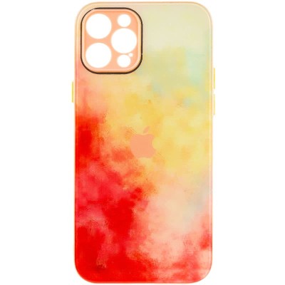 Чохол TPU+Glass Impasto abstract для Apple iPhone 12 Pro Max (6.7") Red yellow