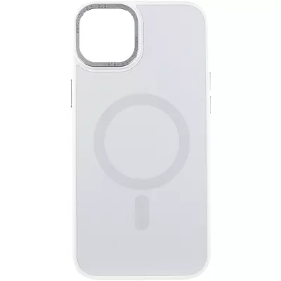 Чохол TPU+Glass Sapphire Midnight Open Camera with MagSafe для Apple iPhone 15 Plus (6.7") Білий / White