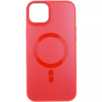 Чохол TPU+Glass Sapphire Midnight Open Camera with MagSafe для Apple iPhone 15 Plus (6.7") Червоний / Red