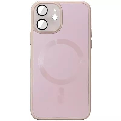 Чохол TPU+Glass Sapphire Midnight with MagSafe для Apple iPhone 12 (6.1") Рожевий / Pink Sand