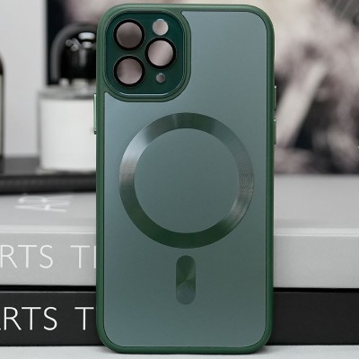 Чохол TPU+Glass Sapphire Midnight with MagSafe для Apple iPhone 12 Pro Max (6.7") Зелений / Forest green