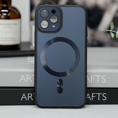 Чохол TPU+Glass Sapphire Midnight with MagSafe для Apple iPhone 13 Pro (6.1") Чорний / Black