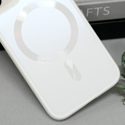 Чохол TPU+Glass Sapphire Midnight with MagSafe для Apple iPhone 14 (6.1") Білий / White