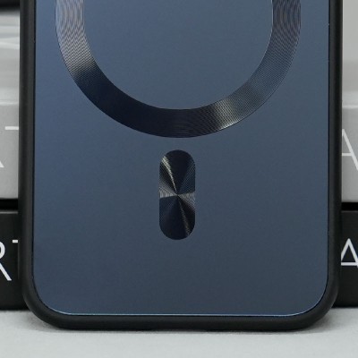Чохол TPU+Glass Sapphire Midnight with MagSafe для Apple iPhone 14 (6.1") Чорний / Black