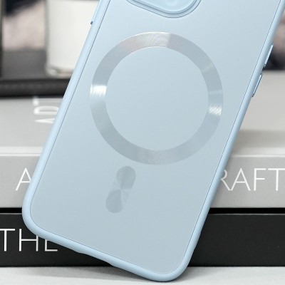 Чохол TPU+Glass Sapphire Midnight with MagSafe для Apple iPhone 15 Plus (6.7") Блакитний / Blue
