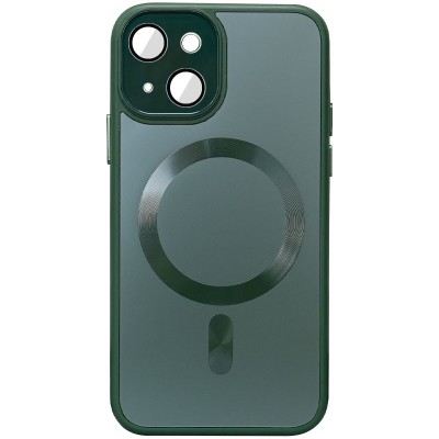 Чохол TPU+Glass Sapphire Midnight with MagSafe для Apple iPhone 15 Plus (6.7") Зелений / Forest green