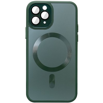 Чохол TPU+Glass Sapphire Midnight with MagSafe для Apple iPhone 15 Pro (6.1") Зелений / Forest green