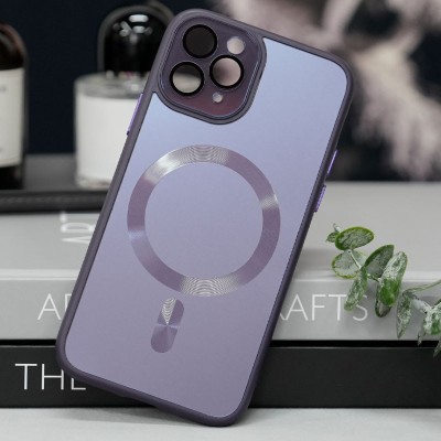 Чохол TPU+Glass Sapphire Midnight with MagSafe для Apple iPhone 15 Pro (6.1") Фіолетовий / Deep Purple