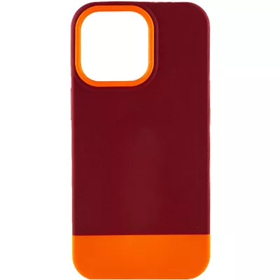 Чохол TPU+PC Bichromatic для Apple iPhone 13 Pro (6.1") Brown burgundy / Orange