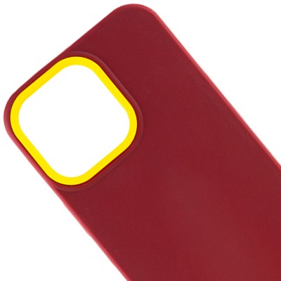 Чохол TPU+PC Bichromatic для Apple iPhone 13 Pro (6.1") Brown burgundy / Yellow