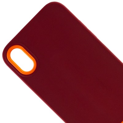 Чохол TPU+PC Bichromatic для Apple iPhone X / XS (5.8") Brown burgundy / Orange
