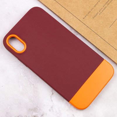 Чохол TPU+PC Bichromatic для Apple iPhone X / XS (5.8") Brown burgundy / Orange