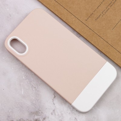 Чохол TPU+PC Bichromatic для Apple iPhone X / XS (5.8") Grey-beige / White