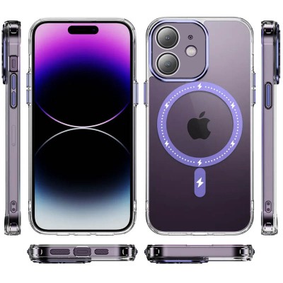 Чохол TPU+PC Colorful with MagSafe для Apple iPhone 12 (6.1") Purple