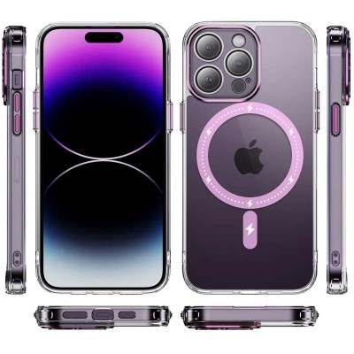 Чохол TPU+PC Colorful with MagSafe для Apple iPhone 12 Pro (6.1") Pink