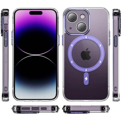 Чохол TPU+PC Colorful with MagSafe для Apple iPhone 13 (6.1") Purple