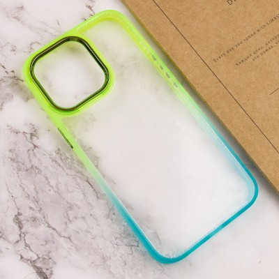 Чохол TPU+PC Fresh sip series для Apple iPhone 13 Pro (6.1") Бірюзовий / Лимонний
