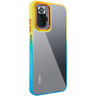 Чохол TPU+PC Fresh sip series для Xiaomi Redmi Note 10 Pro / 10 Pro Max Бірюзовий / Помаранчевий
